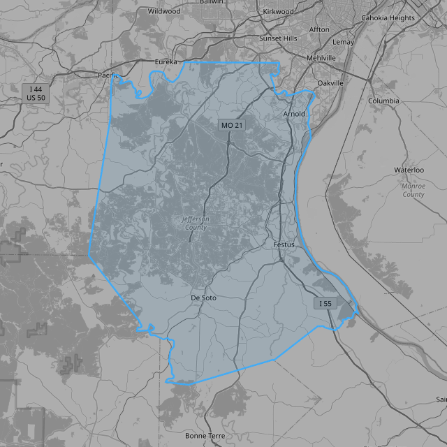 Map of Jefferson County