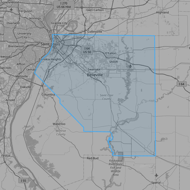 Map of St. Clair County